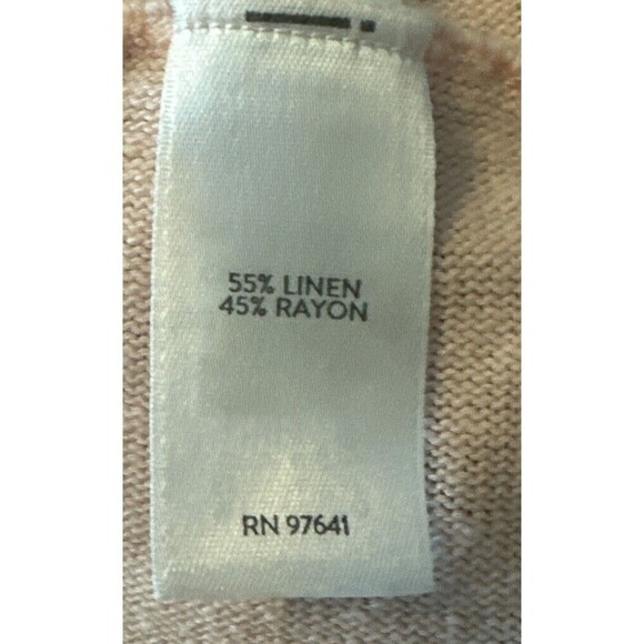 J.Jill PINK Linen Blend Open Front Fringe Hem 3/4 Sleeve Cardigan Sz Large - Picture 8 of 9